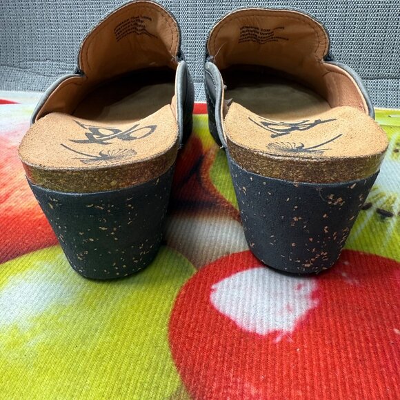 Homage Women 10M Gray Leather Wedge Clogs Slip-On Comfortable Stylish Durable - Picture 3 of 8